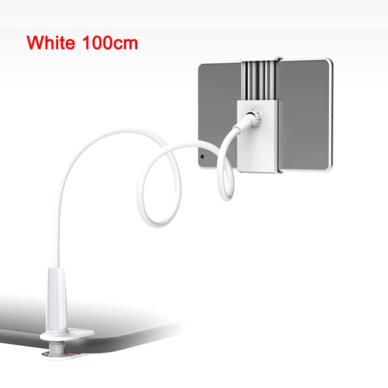 Universele 360 Graden Flexibele Verstelbare Telefoon Houder Stand 75Cm 100Cm Mount Houder Voor Iphone 8 11 X Xr voor Ipad Tabletten: white 100cm