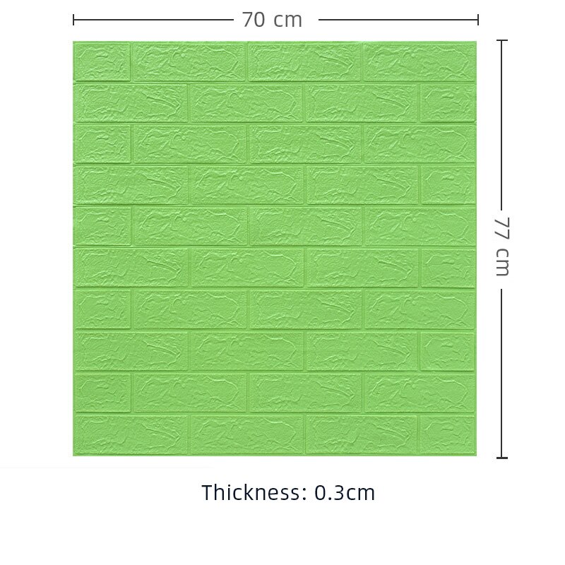 Paneles autoadhesivos 3D para pared, papel tapiz autoadhesivo, adhesivos para el salón, dormitorio, habitación de niños, papeles de ladrillo, decoración del hogar, 12 Uds.: green
