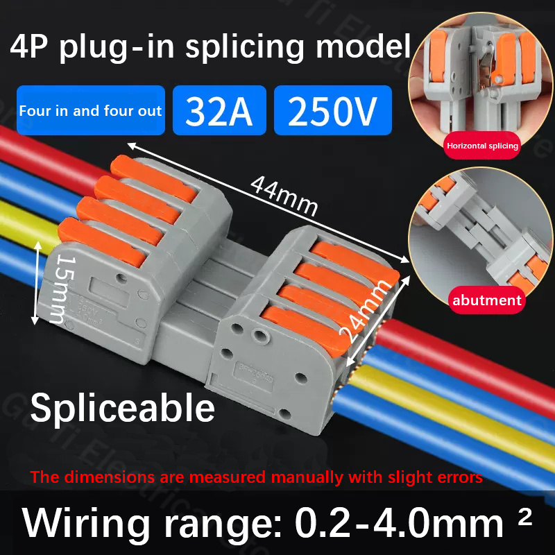 Male female docking Mini Quick Wire Connector Universal Compact Electrical Wiring Connectors Push-in Conductor Terminal Block: MULTI / 5-9Pcs
