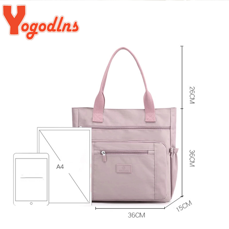 Warterproof Nylon Schoudertas Vrouwelijke Grote Capaciteit Draagtas Mode Handvat Tas Boodschappentas Reishandtas en Portemonnee B