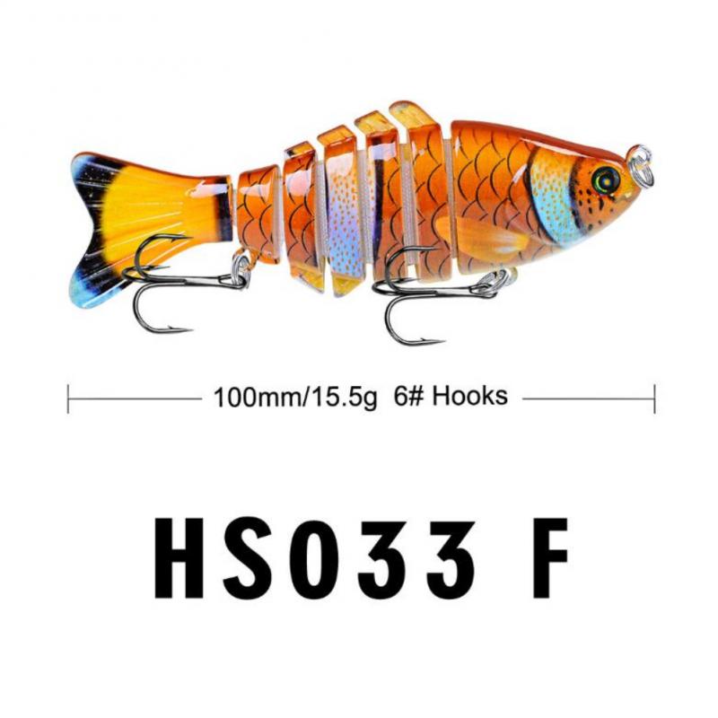 10cm 15.61g Wędkarstwo wabik plastikowa twarda przynęta multi-sekcja ryby bioniczny przynęta HS033 karpia paski gitara basowa Pesca wędkarskiego SwimBait: type6