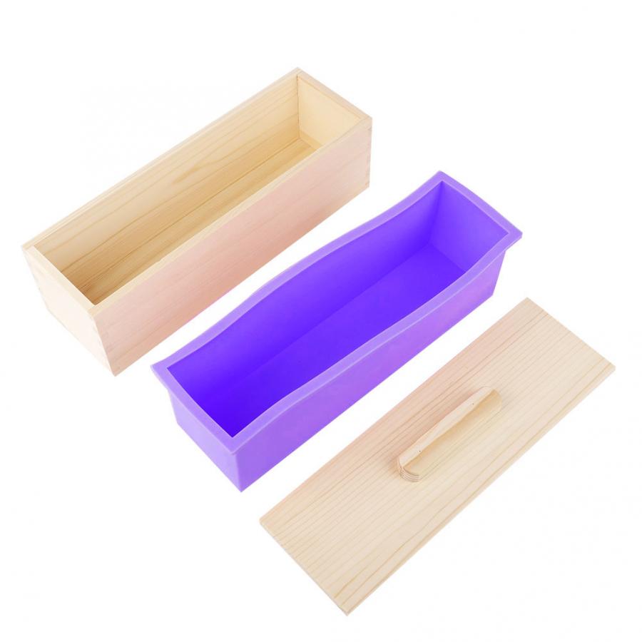 Boîte en bois pour savon rectangulaire | 900/ 1200ml boîte en bois pour savon rectangulaire, outil de bricolage, moules à savon en Silicone, boîte en bois avec couvercle: 1200ML