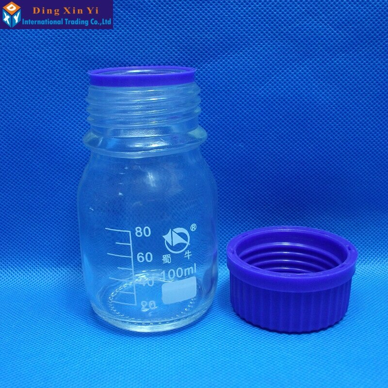 100ml glasreagensflaske med blå skruehætte 100ml laboratoriereagensflaske
