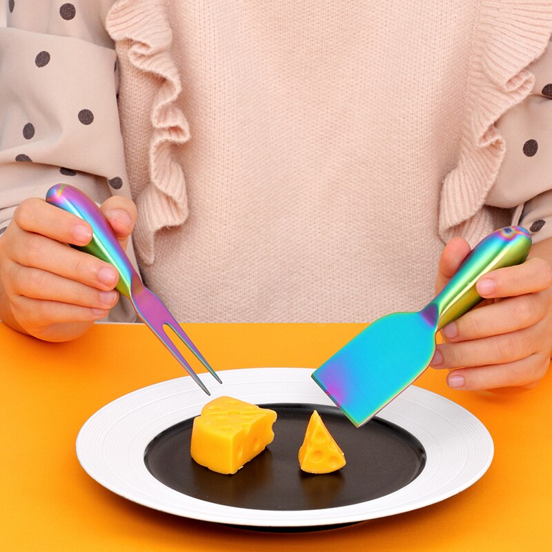 4Pcs Stainless Steel Cheese Knife Set Jam Butter Spread Cheese Slicer Cutter,Butter Knife,Spatula &amp; ForK Kitchen Tools