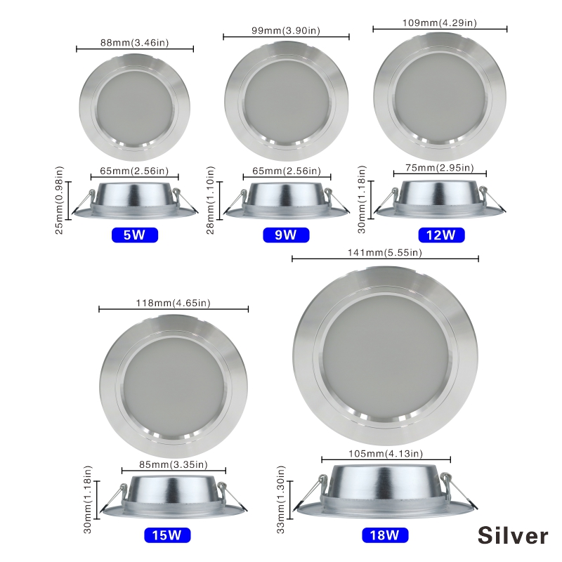 10 Stks/partij Led Downlight 220V Plafondlamp 5W 9W 12W Verzonken Neer Licht Ronde Led Panel licht 15W 18W Spotlight Binnenverlichting