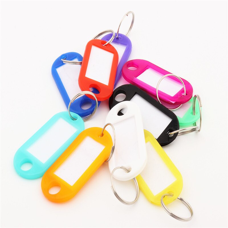 Colour Plastic key card Holder Keychain & Organizer Luggage ID Label Key rings Name Cards
