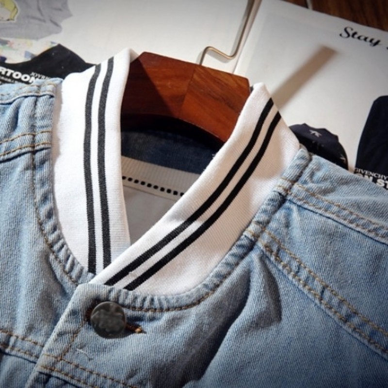 Autumn Pilot Jacket Denim Mens Casual Slim Bomber Jacket Men Jean Jacket Male Overcoat