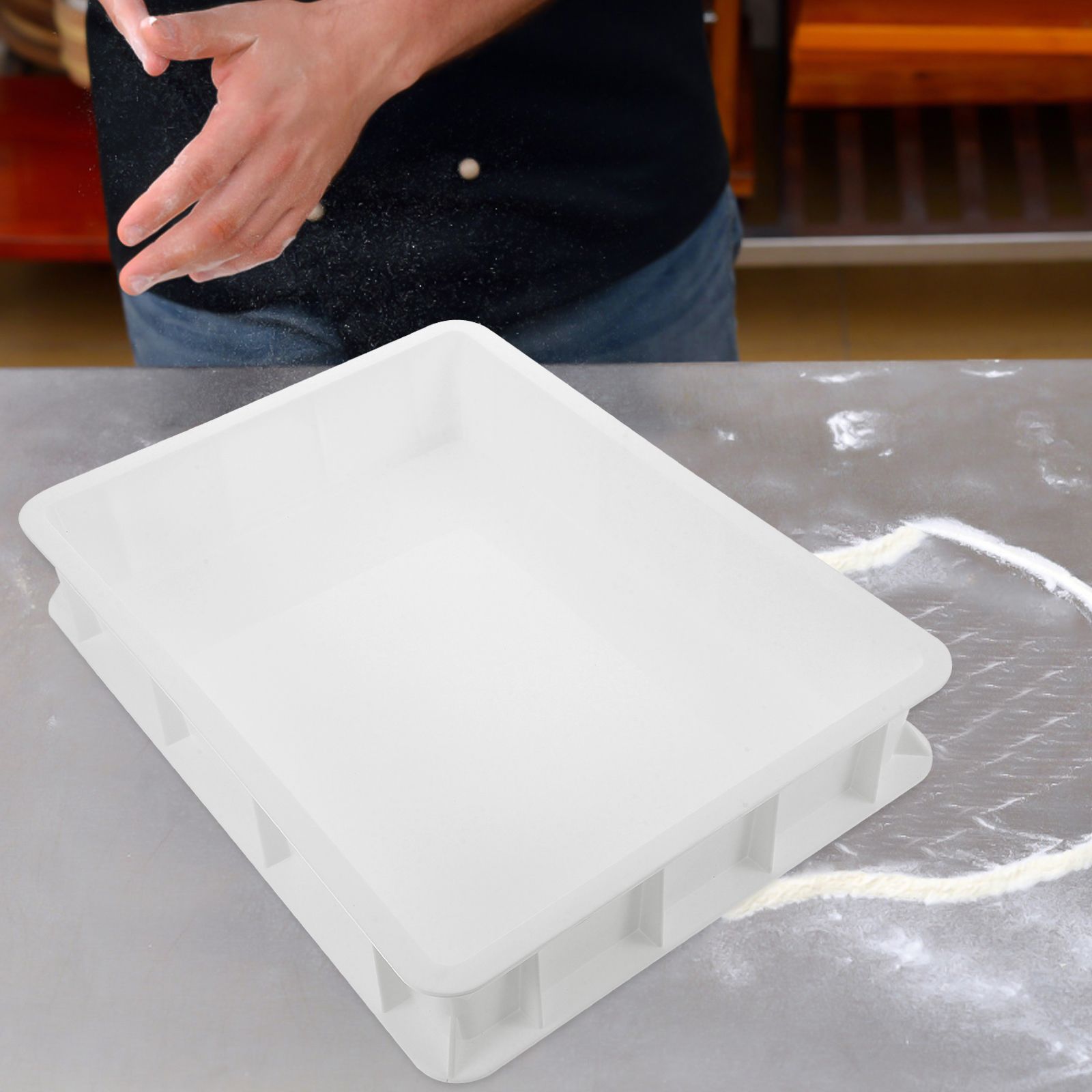 Plateau de conteneurs empilables pour Pizza, cuisine domestique, stockage Commercial, épreuve des pâte, conteneur de stockage pour pain en plastique