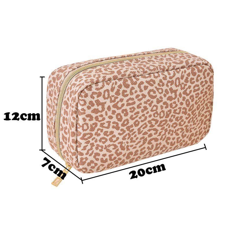 1Pc Frauen Leopard machen-hoch Tasche Reißverschluss Wasserdichte Pu Leder Kosmetik Tasche Weibliche Reise machen hoch Organizer Schönheit fallen