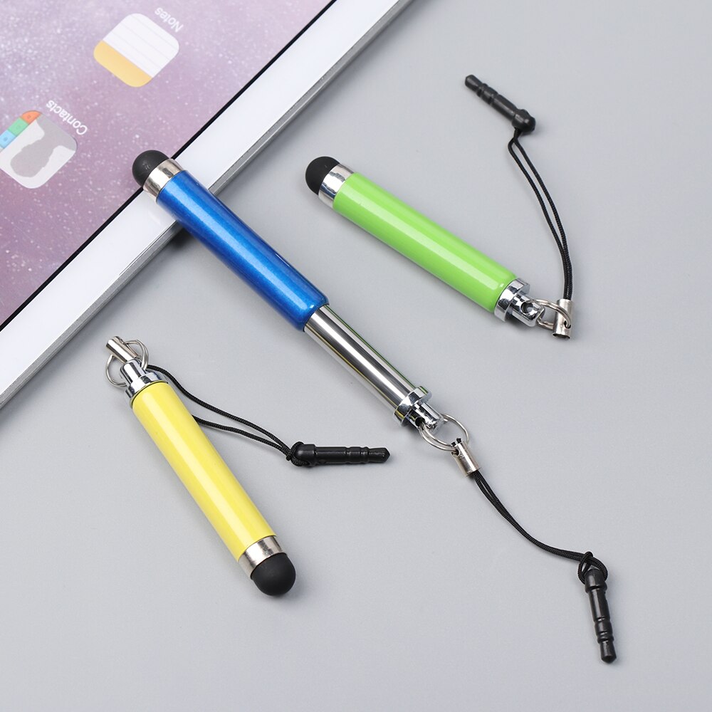 3Pcs Universal Mini Capacitieve Pen Retractable Stylus Touch Pen Voor Ipad Iphone Pc Mobiele Telefoon Willekeurige Kleur