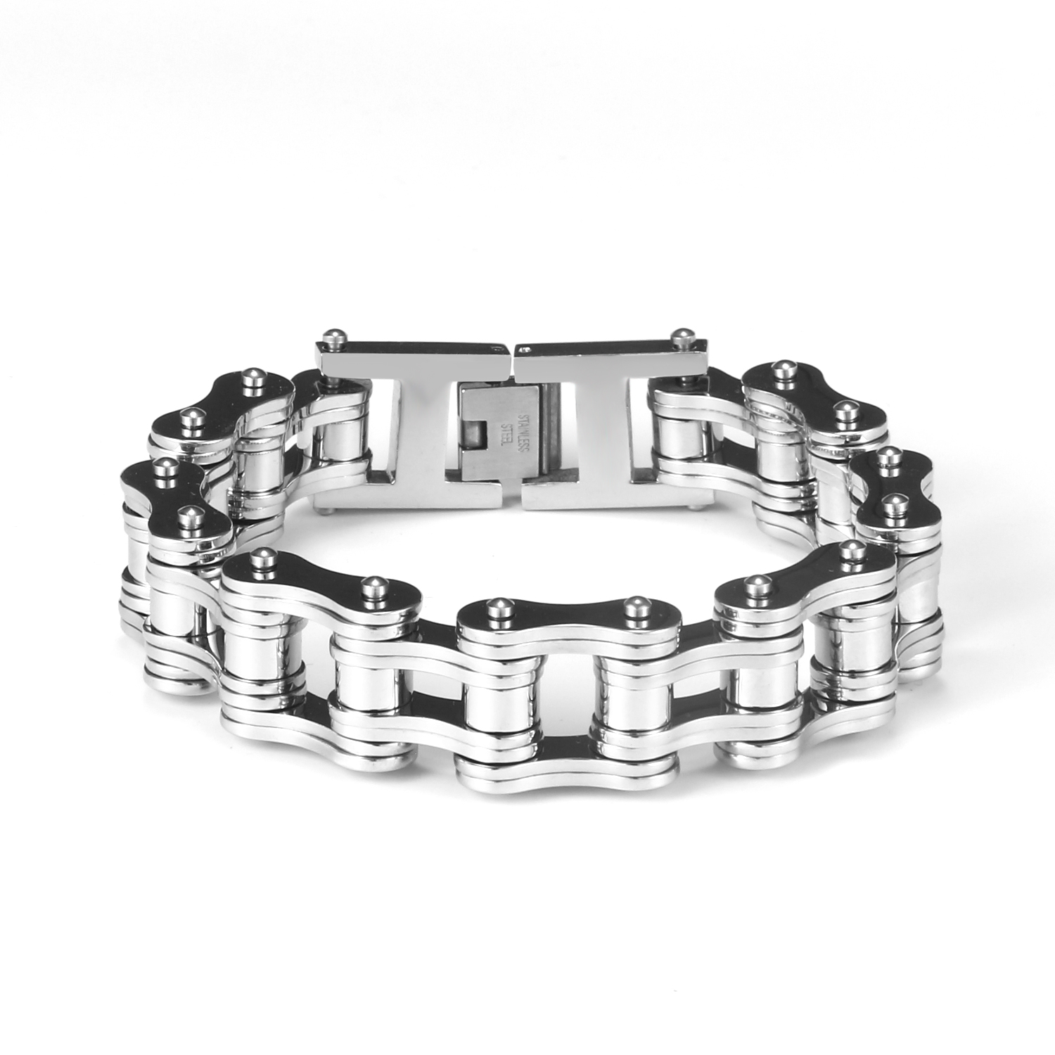 Punk Stainless Steel Bike Chain Bracelet Mens Bangle Link Chain Motorcycle Bicycle Style Bracelets Jewelry