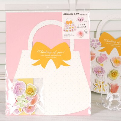 3D mini greeting cards background wall diy 16 kids birthday message cards: MINI 1510 II 05