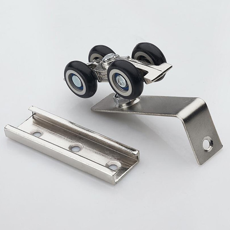 Deur Opknoping Ronde Glazen Hardware Katrol Opknoping Mute Rail Wiel Balkon Schuifdeuren Kast