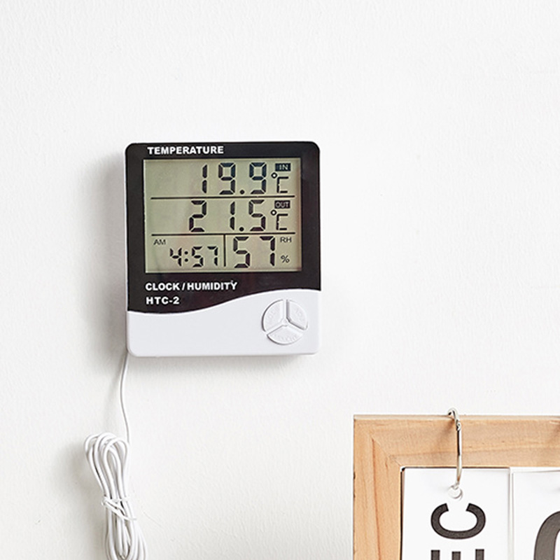 Weather station with outdoor sensor thermometer hygrometer humidity temperature