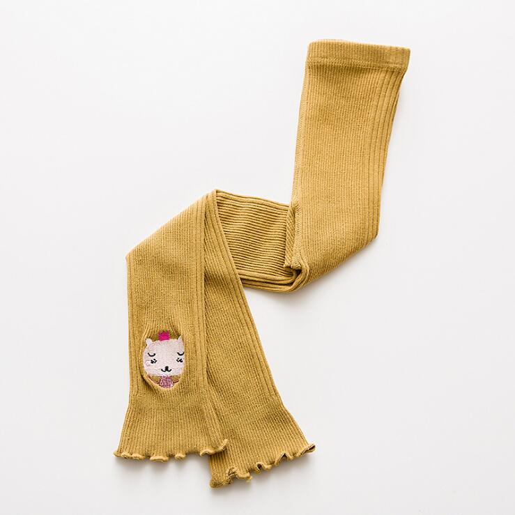 Mallas bordadas de algodón para niños y niñas, pantalones de color caramelo, 6 estilos, novedad de primavera
