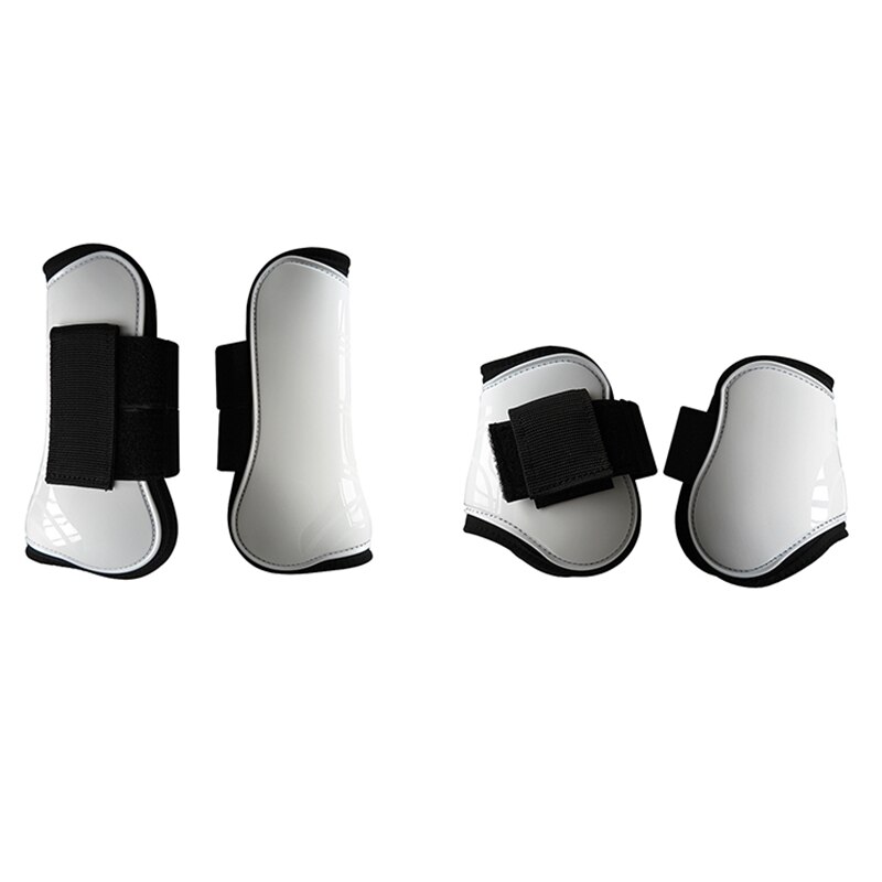 Verstelbare Voor H-Ind Paard Been Laarzen Equine Front Been Guard Paardensport Pees Bescherming Paard Spronggewricht Brace: white