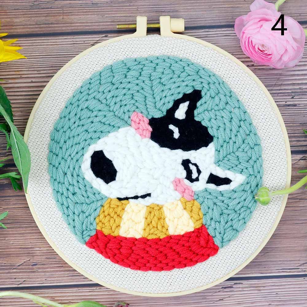 Arts Ornament Handmade Needle Thread Sewing Accessories Cross Stitch Kit Embroidery Hoop Needle Punch Flower Embroidery: 4