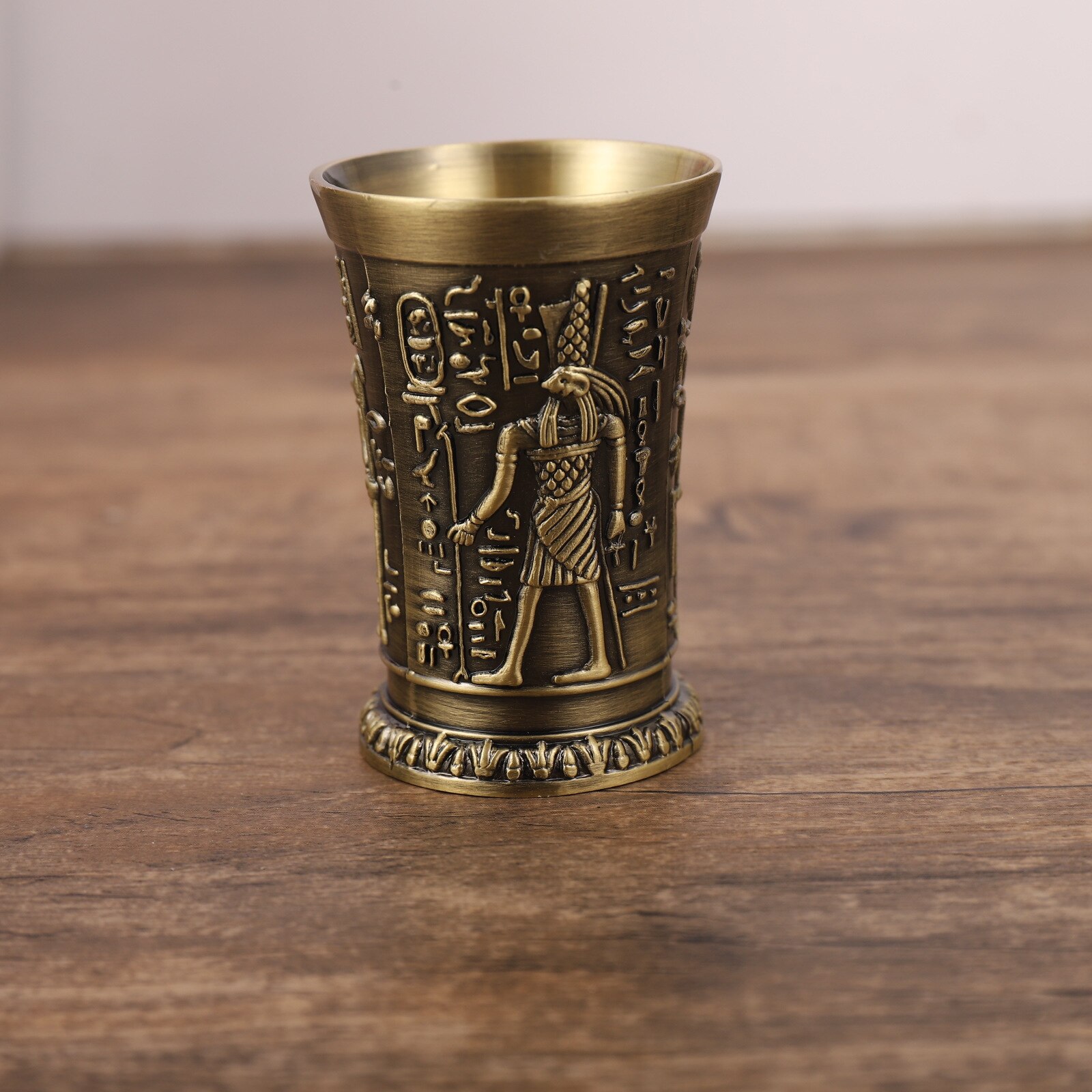 Copa de cobre antigua Retro del antiguo Egipto, vaso de chupito de licor y licor, obra de arte en relieve 3D, cóctel, copa de vino pequeña: Style5