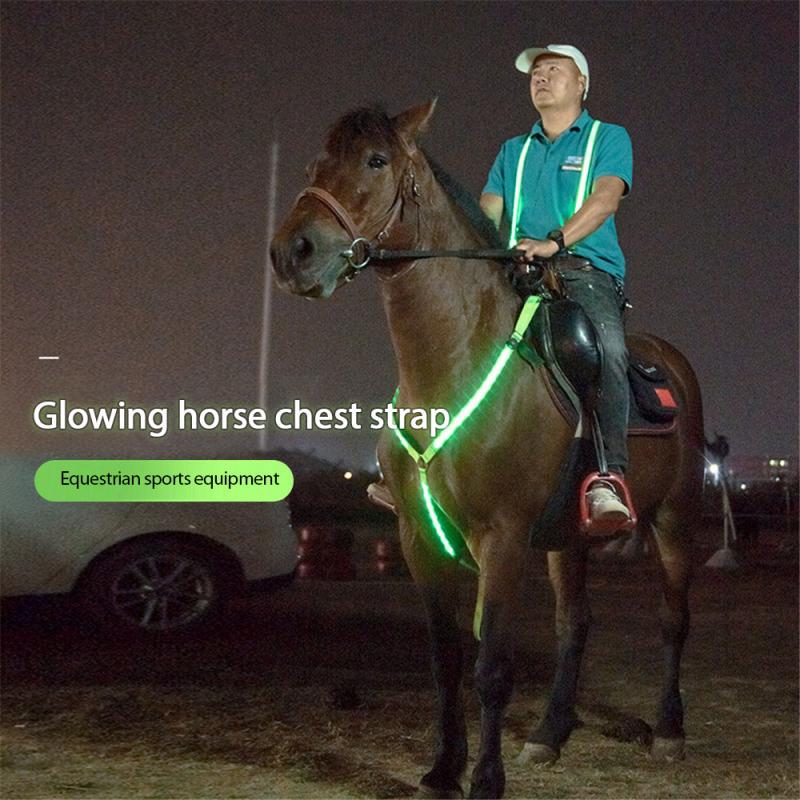 Wiel Up Led Lichtgevende Halsband Voor Paarden, Borstband Paard Harnas Met Led Light Usb Oplaadbare Voor Donkere Omgeving