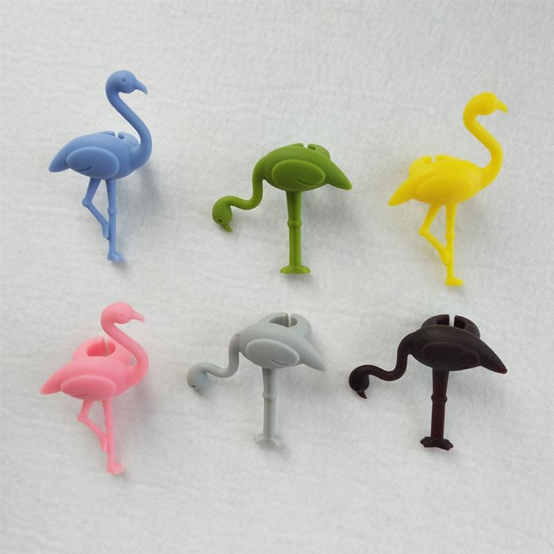 6 Stuks Siliconen Wine Glass Charms Marker Flamingo Vorm Drinken Label Identificatie Feestartikelen