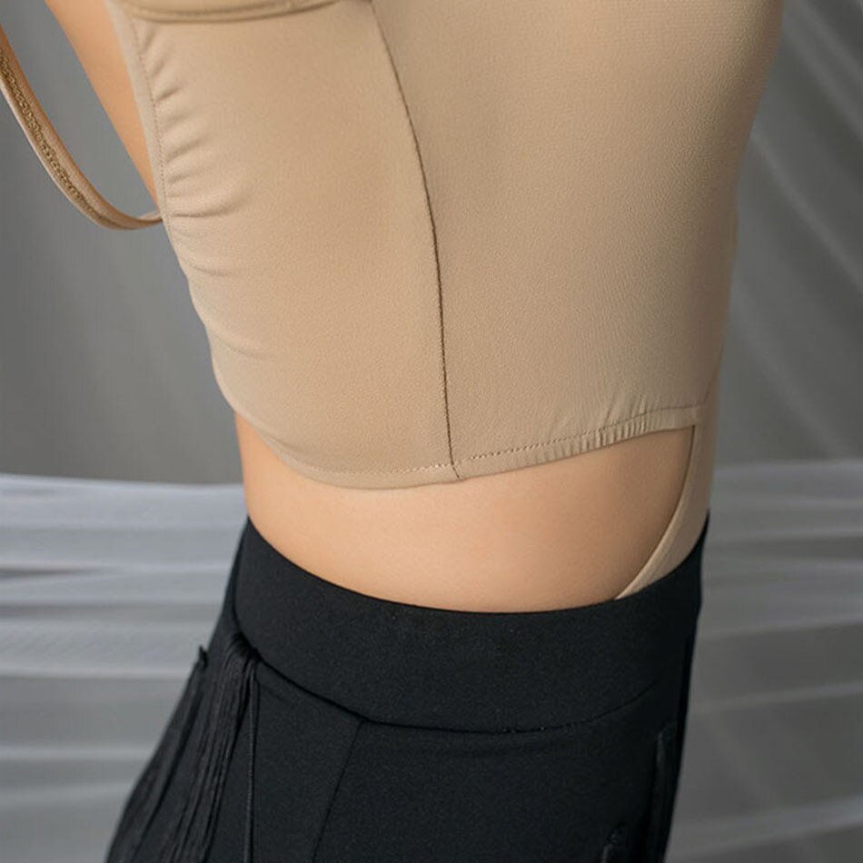 Latein tanzen Kleid Frauen gestreift nackt zurück Schulter Latein tanzen Spitzen für Ballsaal Samba Tango chacha Tanzen Performamnce L1129