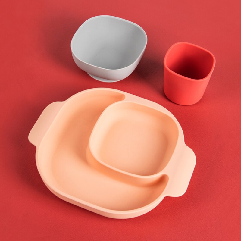 Hoge Siliconen Kom Platen Voor Baby 'S Kids Peuters Veilig Baby Plaat Baby Voedingssupplement Kom Uej