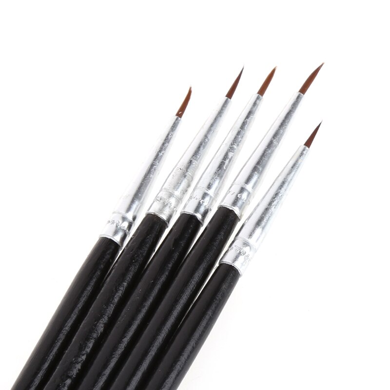 5Pcs Uitstekende Nylon Borstel Haak Lijn Pen Kunstenaar Aquarel Acryl Schilderij Tekening Art Pen Kwast Nylon borstel
