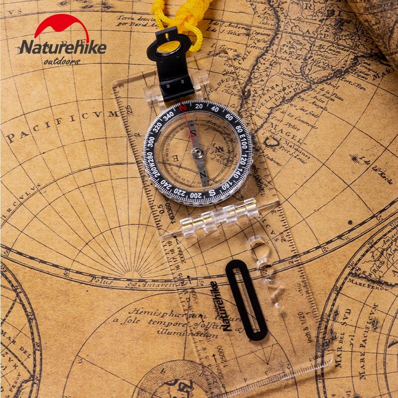 Naturehike Outdoor Sports Folding Compass Transparent Irrigation Dial Compass High Precision Map Location Hike Camp Travel Use