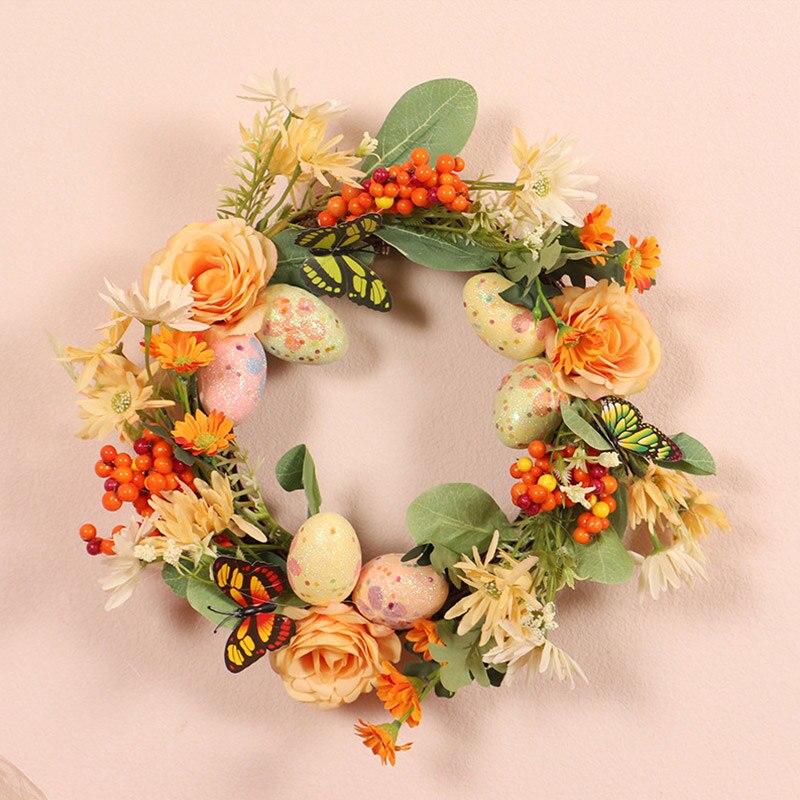 Künstliche Ostern Eier Rattan Kranz Dekor Blume Sc... – Grandado
