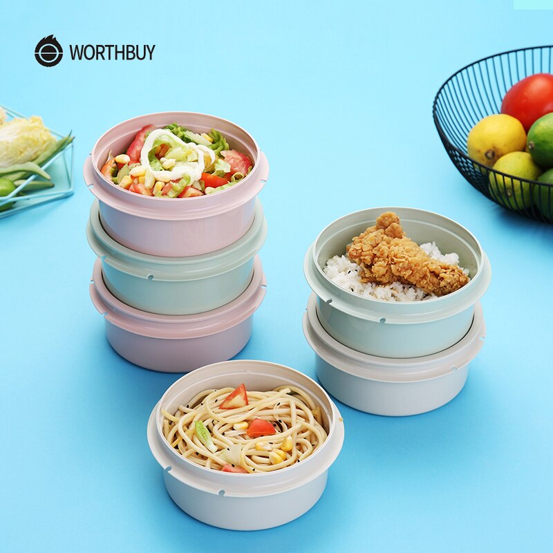 WORTHBUY Portable Microwave Lunch Box Japanese Plastic Bento Lunch Box For Kids School Bento Box Food Storage Container Box