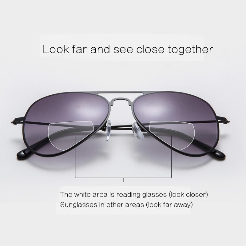Zilead Reading Sunglasses Retro Pilot Metal Women&amp;Men Presbyopic Shades Glasses Eyewear With Diopters Presbyopic+1.0~+3.5 Unisex