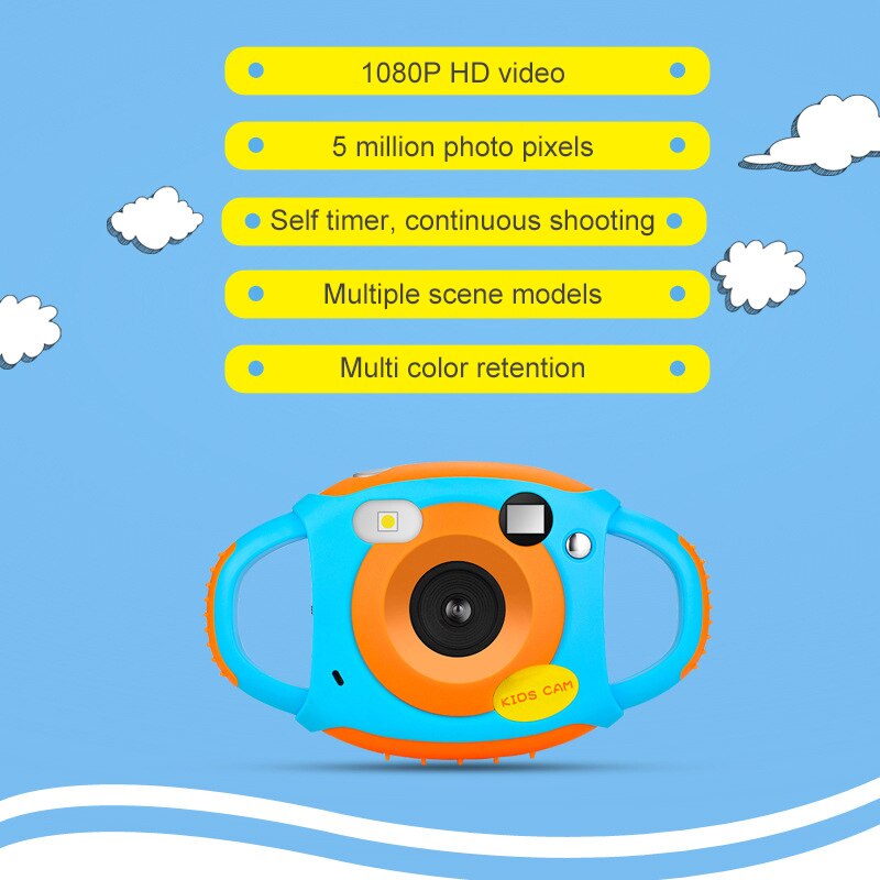 1080P Hd 5MP Cartoon Camcorder Mini Lcd-scherm Digitale Camera Kind Kids Verse Camcorders Voor Kinderen Grappige Automatische Camera