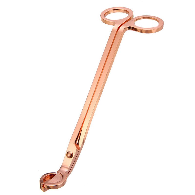 Stainless Steel Candle Wick Trimmer Oil Lamp Trim Scissor Cutter Tool Hook Clipper Rose Gold Round Head Candle Scissors