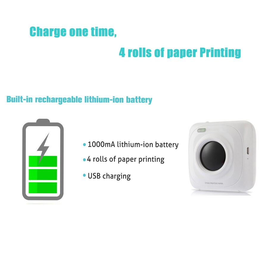 Paperang – mini-imprimante photo thermique Portable P1, bluetooth, USB, pour téléphone Android et iOS