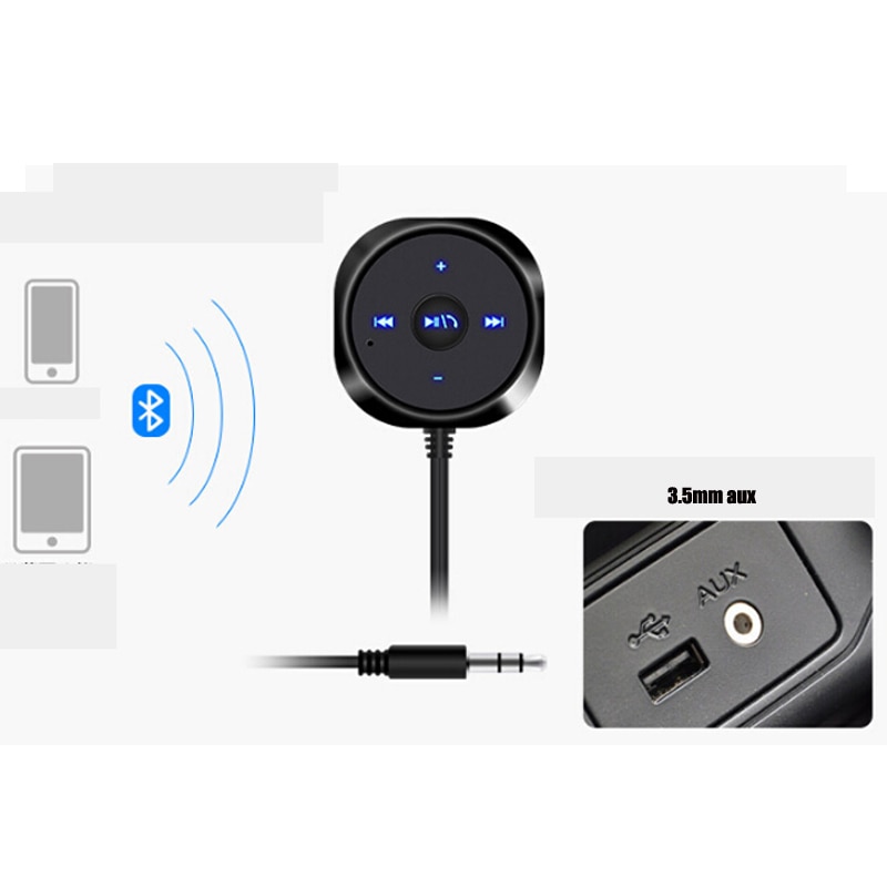 Onever Bluetooth 2,1 + EDR Wireless adaptador/receptor de música kit de manos libres para coche AUX altavoz Jack de 3,5mm para Altavoz del coche del cargador del coche