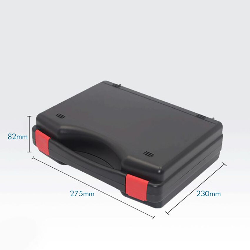 Z tworzywa sztucznego poręczny twardy futerał przenośne narzędzie skrzynka robić pakowania 275x230x82mm puste twarde etui ochronne dla narzędzia metalowe, czarny