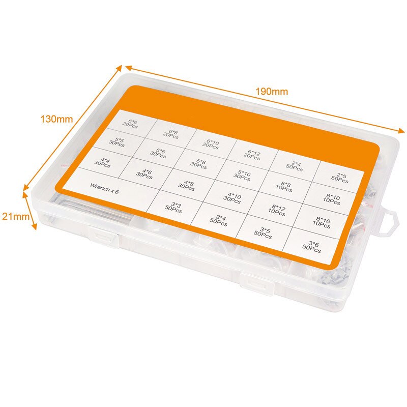 666Pcs Set Screw Hex Hexagon Socket Head Stainless Steel Headless Set Screw Assortment Kit M2 M3 M4 M5 M6 M8 Grub Screw