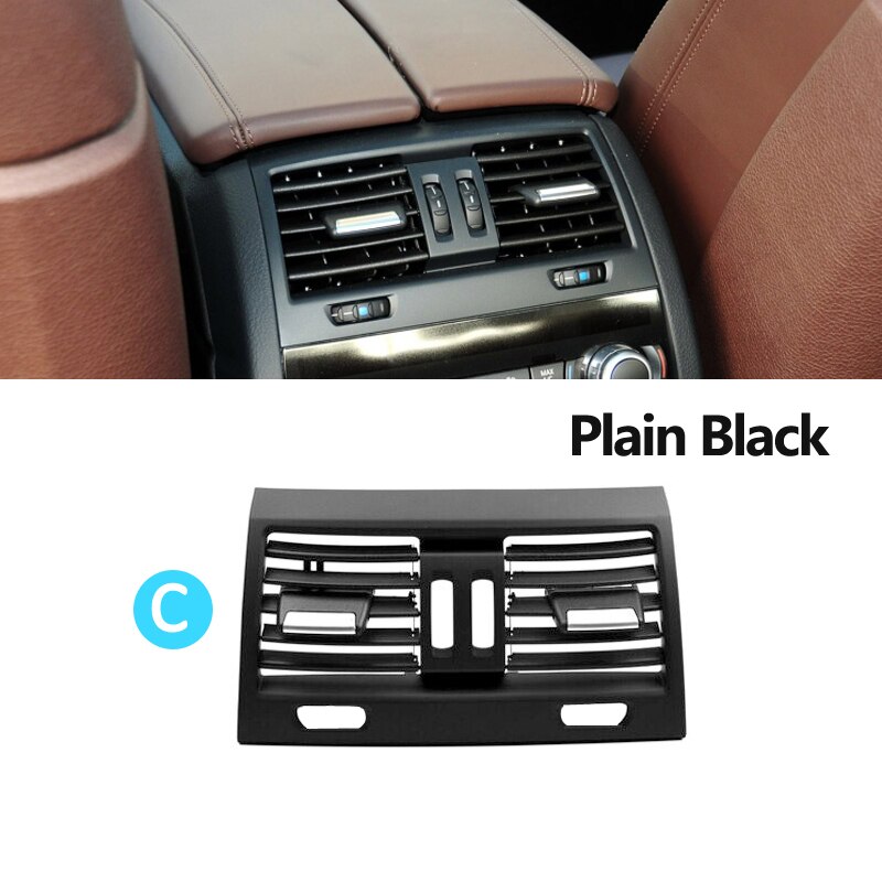 Couvercle de panneau de Grille de ventilation arrière de climatiseur arrière de luxe avec Chrome pour BMW 5 F10 F11 F18 520i 523i 525i 528i 535i: Model C Black