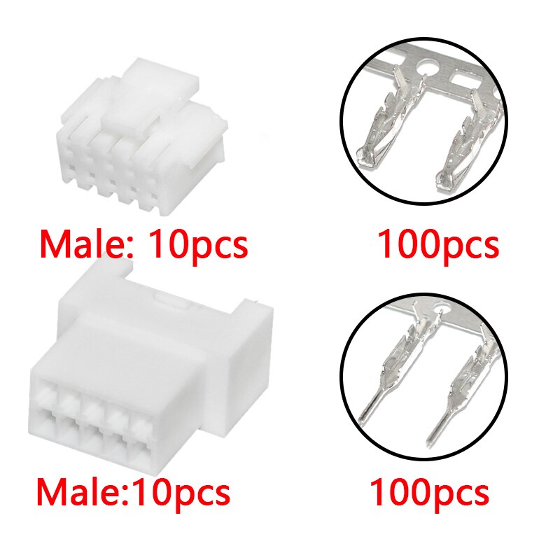 PHB2.0 Rubber Shell Phb 2.0Mm Afstand Connector Connector Dubbele Rij Gesp Mannelijke Plug Vrouwelijke Terminal 2*2P 3P 4P 5P 6P: 2X5P