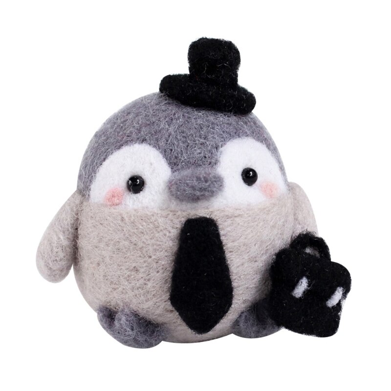 Cute Animal Cartoon Wool Doll Felt Craft DIY Unfinished Poked Handcraft Kitting R9JC: A