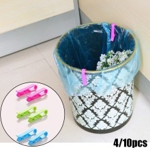 4-10pcs Bin Bag Clips Plastic Clip Clamp Holders For Kitchen Garbage Waste Trash Wastebaskets Food Storage Bag Clip Kitchen Part