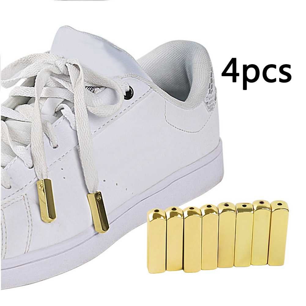 4PCS/Set Decorative Screw On Jackets Replacement Hoodies Sweats Metal Aglet Polished Shoelaces Tips For Sneakers Zinc Alloy DIY