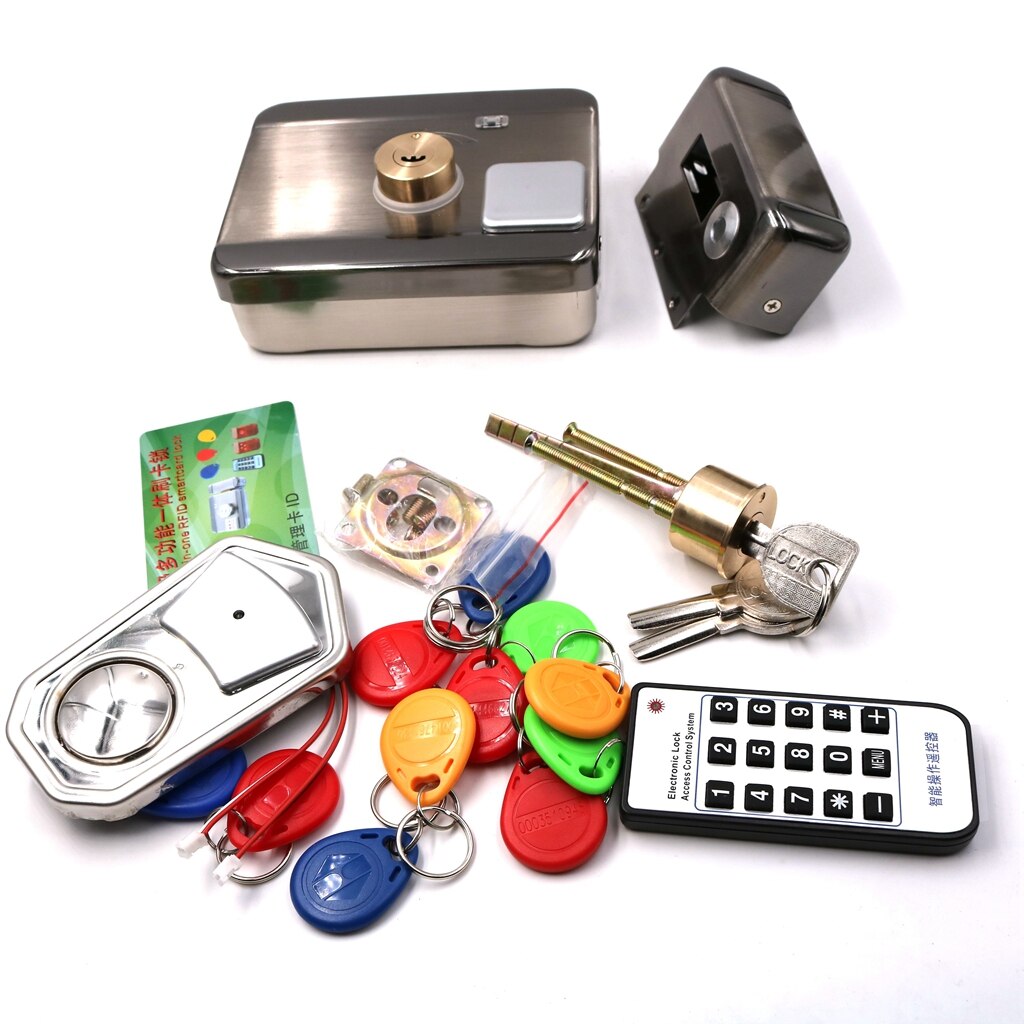 DC12V RFID 125khz EM Card Intelligent Electronic door lock Integral lock Door and Gate Access Control full kit