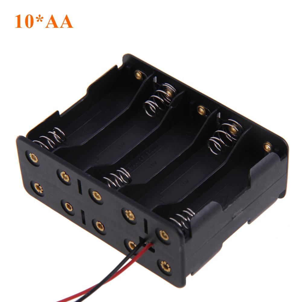 AA 18650 Battery Holder DIY Power Bank Rechargeable Batteries Container 1X 2X 3X 4X Storage Box Case With Wire Pin: 10XAA