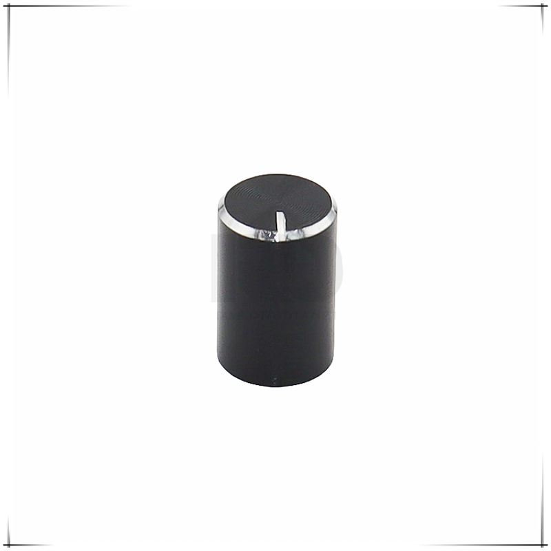 5 Stuks 10 × 15Mm Aluminium Knop Potentiometer Knop Versterker Volume Metalen Instelknop Bloemvormig Binnengat 6Mm: Black