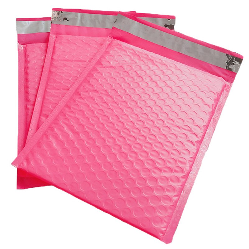 10 stuks rozerode schuim enveloppen met zelfklevende sluiting, gevoerde enveloppen met bubbelenvelop