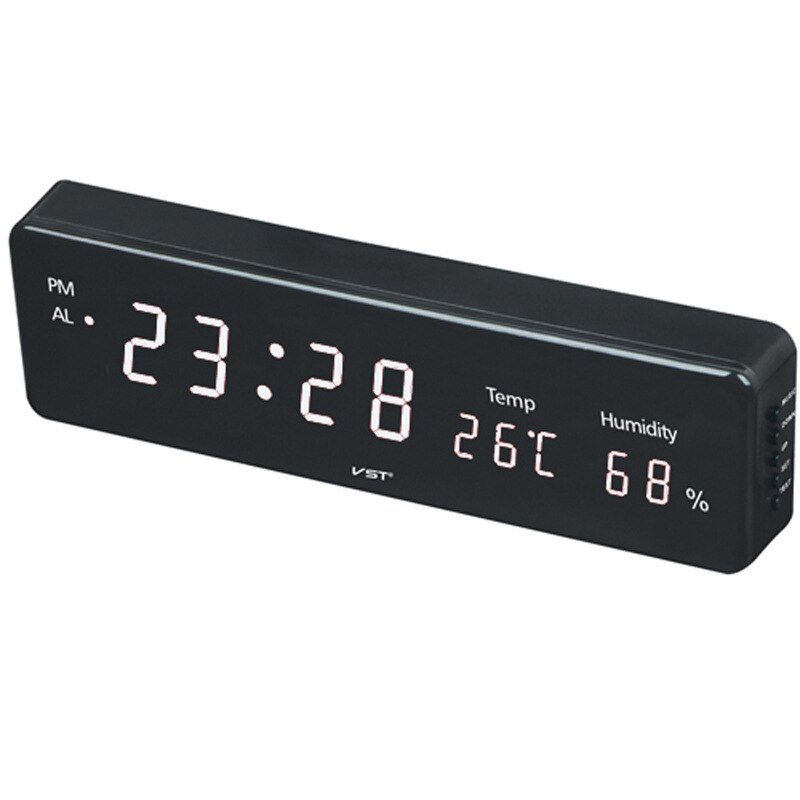 Big Number Large LCD Digital Wall Clock with Temperature humidity horloge mural Electronic Table Watch Desk Alarm Clock