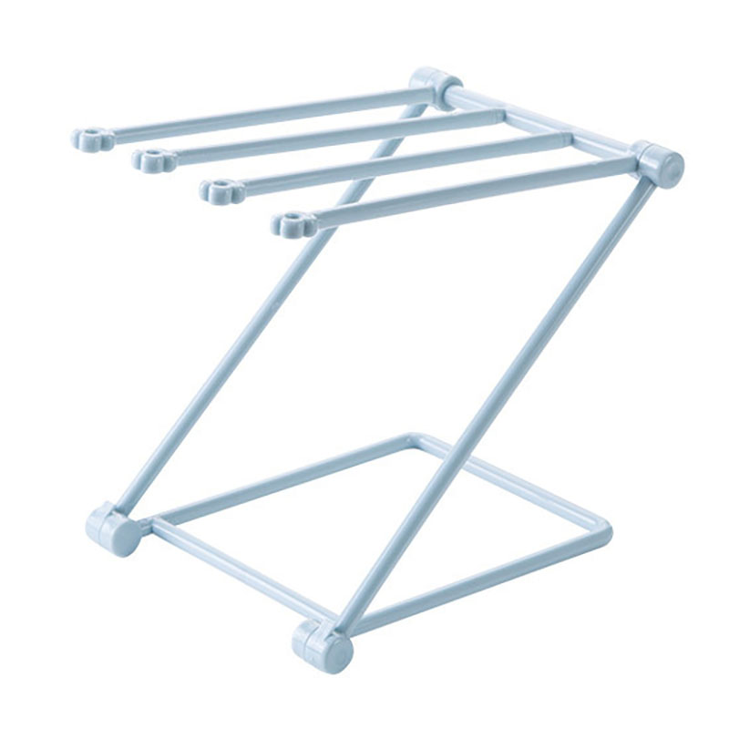 Estante de almacenamiento de tela vertical plegable de escritorio, toallero de cocina, portavasos de encimera, estante de almacenamiento: Azul cielo