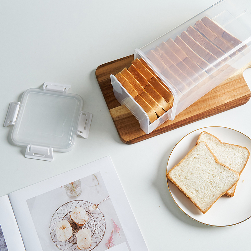 Brødbeholder klar lufttæt brødkasse med låg sandwichbrødholder til hjemmelavet brød høj brødbeholder til køkken
