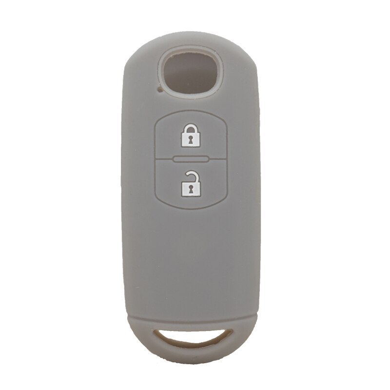 Xinyuexin-funda de silicona para llave de coche, 2 botones para Mazda 2, CX-5, Atenza, CX-7, CX-9, CX-3, CX-4, MX5: gray